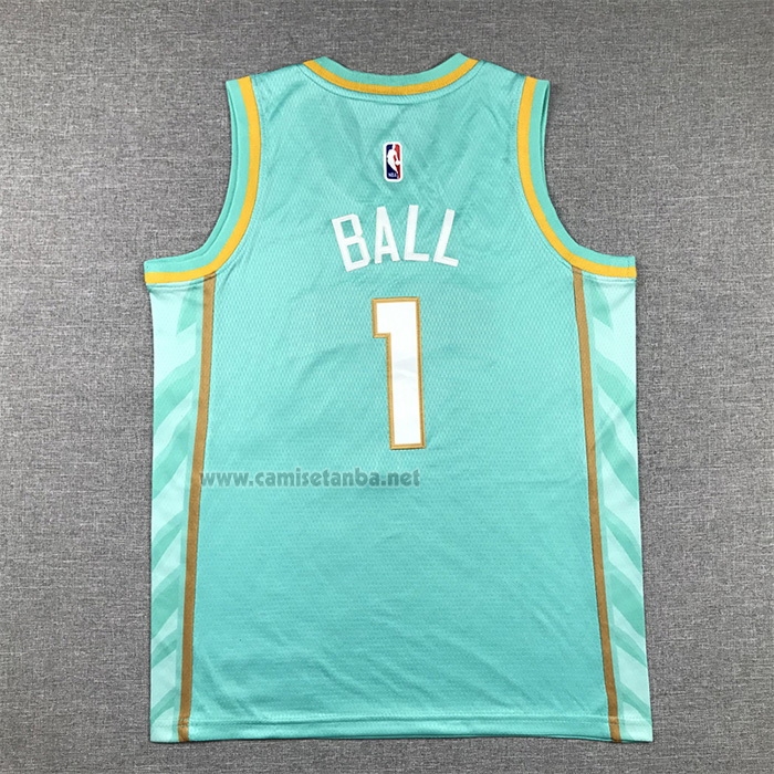 Camiseta Nino Charlotte Hornets Lamelo Ball NO 1 Ciudad 2023-24 Verde